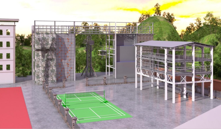 山岳、绳索、攀爬横渡训练区